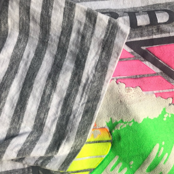 Vintage single stitch striped neon Florida t-shirt sz XL USA made 100% cotton - Picture 5 of 9